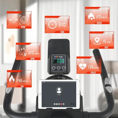 Велотренажер Novonova NV-7605 з LCD-монітором та пульсометром, до 120 кг