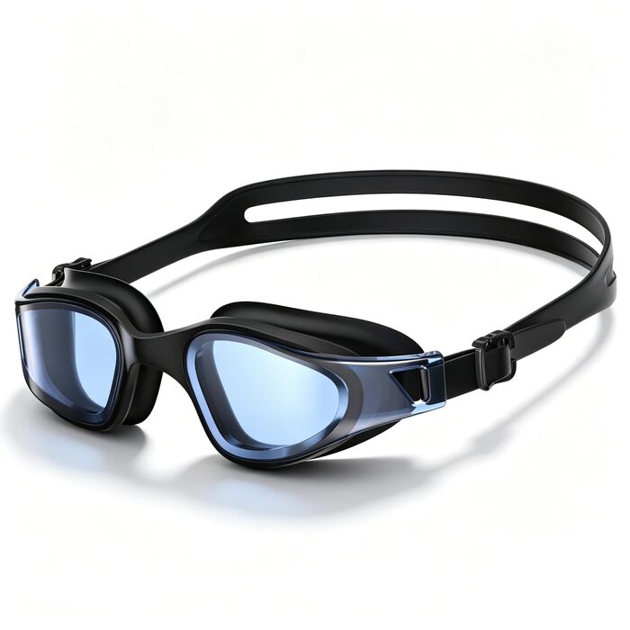 Окуляри для плавання чоловічі/жіночі Schwimmbrille, антифог, UV-захист, водонепроникні, регульовані, чорно-сині
