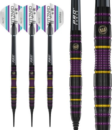 Професійний дартс-набір WINMAU Simon Whitlock 85% Pro-Series 18/20 г, м'які вістря, з крилами та стрижнями