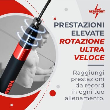Професійний скакалка для кросфіту та Double Unders, регульована зі сталевим тросом 2.5 мм (червона), комплект з 2 тросами та ручками