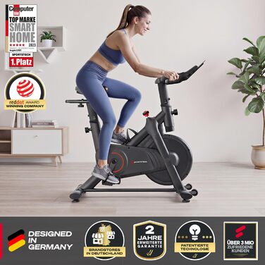 Велотренажер Sportstech SX175: Індоор-велосипед для дому з регулюванням магнітного опору, LED-дисплеєм, підтримкою додатків та вагою до 120 кг