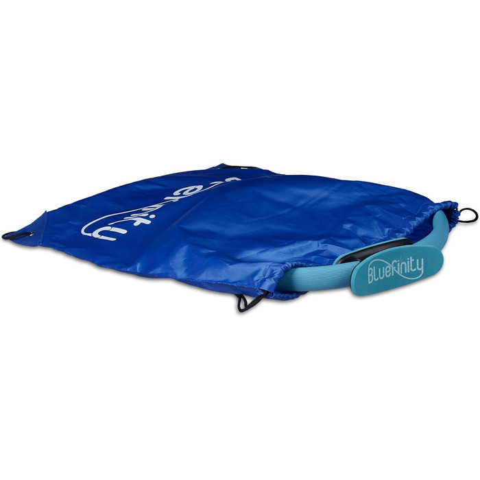 Relaxdays Кільце для пілатесу Bluefinity, з двома ручками, з м'якою оббивкою, діаметр 39 см, скловолокно, піна, для йоги, фітнесу, турквезевий, 5.5 x 37 x 39 см