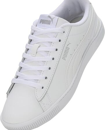Жіночі шкіряні кросівки PUMA Vikky V3 Lthr, білі з сріблястими деталями, розмір 39 EU