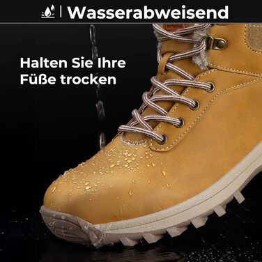 Зимові черевики Mishansha для чоловіків та жінок. Теплі, з підкладкою, зимові чоботи для активного відпочинку на відкритому повітрі. Розміри 36-48 EU (45 EU, жовтий)