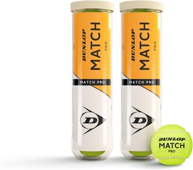 М'яч для тенісу Dunlop Match Pro для піску, хард-корту та газону – Amazon Exclusive, 3x 4 шт.