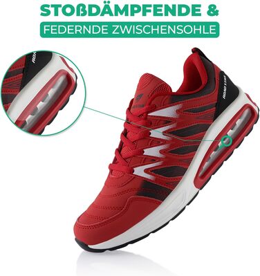 Спортивні кросівки для жінок та чоловіків з амортизацією, легкі бігові кросівки, чорно-червоні, 37 EU