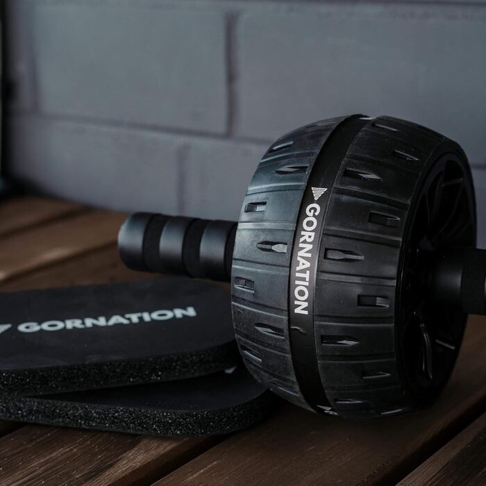 Колесо для пресу GORNATION з наколінниками, для тренування корпусу, компактне та міцне, Ø 16 см, стабільне, для пресу, спини та рівноваги