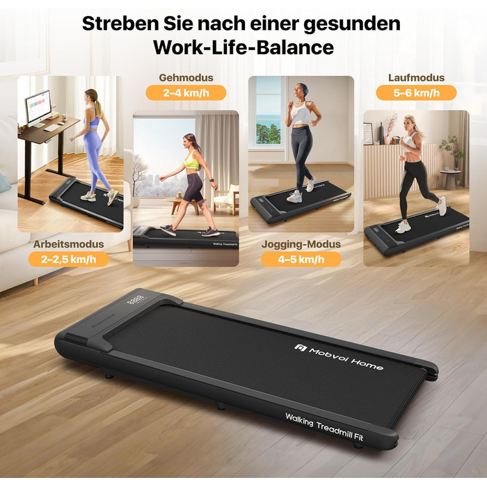 Компактна бігова доріжка Mobvoi Home Walking Pad для дому та офісу, 6 км/год, дистанційне керування, LED-дисплей, навантаження до 120 кг