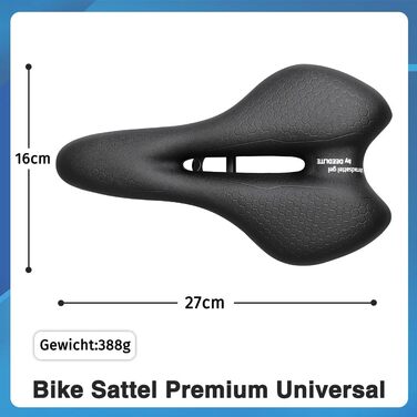 Велосипедне сідло Deedlite Premium Universal Pro 3.0 – зручне, м'яке, з ефектом пам’яті, анатомічне, для спортивного та міського велосипеда, універсальний розмір, матове покриття