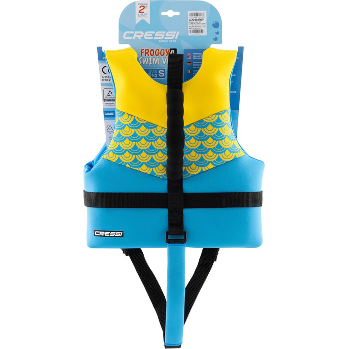 Жилет для плавання CRESSI Froggy з неопрену для дітей, блакитний/жовтий, M (3/6 років)