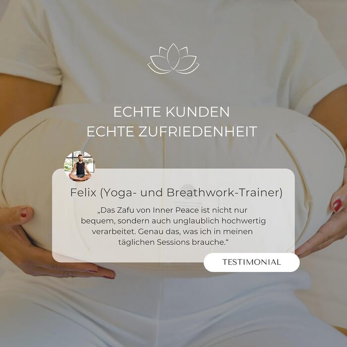 Зуф (подушка для медитації) | Подушка для йоги з еко-дзеркальцем | Подушка для медитації напівмісяця | Зроблено в Німеччині | Подушка для медитації напівмісяця | Зручний знімний чохол з 100% органічної бавовни