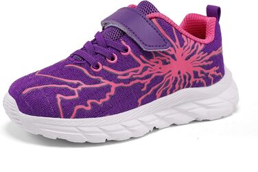 Дитячі спортивні кросівки для хлопчиків та дівчаток. Мереживні, дихаючі, для тенісу, бігу, фітнесу. Легкі кросівки на шнурівці. Кольори: чорний, зелений, фіолетовий, рожевий. Розмір 36 EU
