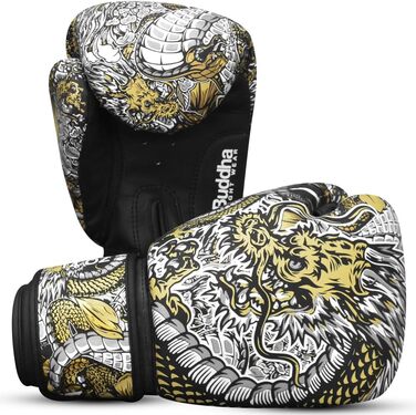 Боксерські рукавички BUDDHA FIGHT WEAR Dragon для тренувань і спарингів у Муай Тай, кікбоксингу, фітнесі, чоловічі та жіночі, різні кольори, 300-360 г