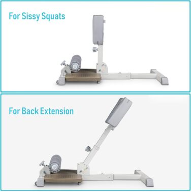 ЛеїкФітнес Сіді Скват Бенч - тренажер для пресу та ніг, багатофункціональний, для дому та фітнес-клубу, бежевий