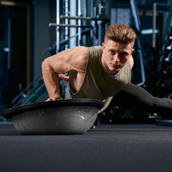 М'яч для йоги та балансу Ativafit 60x18 см, до 300 кг, з помпою та експандером. Синій