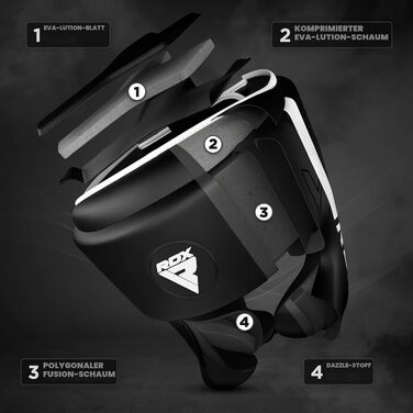 Захисний шолом для боксу та єдиноборств RDX Maya Hide (білий, S) — для кікбоксингу, MMA, тайського боксу, карате та тхвеквондо