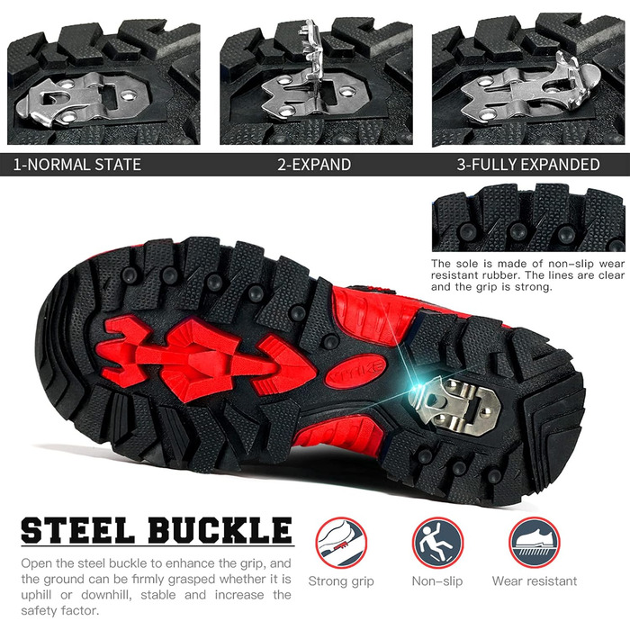 Дитячі зимові черевики ASHION: теплі, водонепроникні, для сноубордингу та трекінгу, розмір 32 EU, чорно-червоні