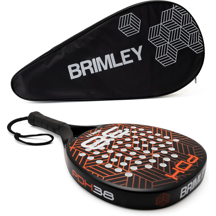Плечовий захист Brimley Padelschläger Carbon PDX38 для падел-тенісу | 100% карбон, Eva-наповнювач | Для початківців та досвідчених гравців