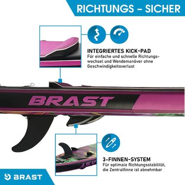 Жіноча надувна SUP-дошка BRAST 300 см з веслом, сидінням-каяком, кріпленням для екшн-камери, ременем на ногу, насосом і рюкзаком — комплект для сапбордингу