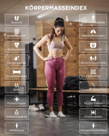 Ваги Flybunny для вимірювання складу тіла: жир, м'язи, BMI, пульс, вода, білок. Цифрова вага для людей. Білий & Чорний (Срібло & Чорний)