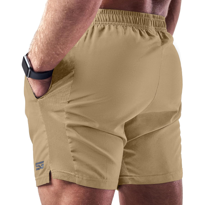 Шорти спортивні чоловічі Satire Gym з кишенями - для бігу, фітнесу, бодібілдингу, L, пісочний колір