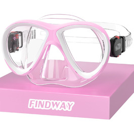 Дитяча маска для плавання та снорклінгу Findway, 180° панорама, силіконова, антипротікання, для хлопчиків і дівчаток 3-14 років
