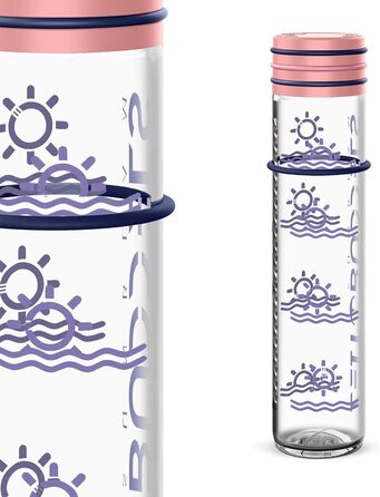 Мотиваційна пляшка для води SUNBEAM 1 л, з часовими мітками, BPA Free, герметична, підходить для газованої води, колір рожевий