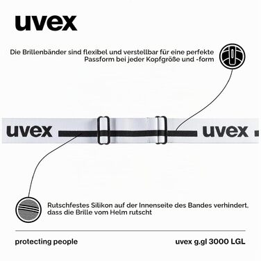 Гірськолижна маска Uvex g.gl 3000 LGL унісекс, біла матова з лінзою LaserGold Lite-Blue, посилення контрасту та захист від запотівання