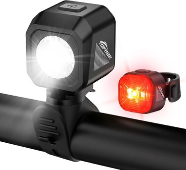 Набір велоліхтарів Toptrek USB, сертифікований StVZO, водонепроникний IPX5, передній та задній ліхтар