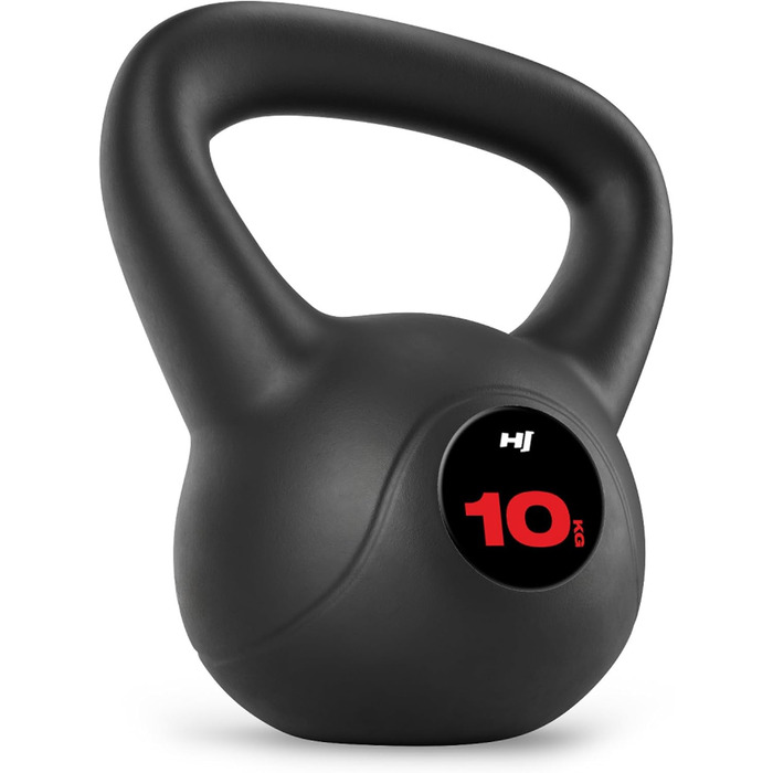 Кетлбел Hop-Sport 10 кг: пластикова гиря для всього тіла, зручні ручки, обладнання для домашнього спортзалу