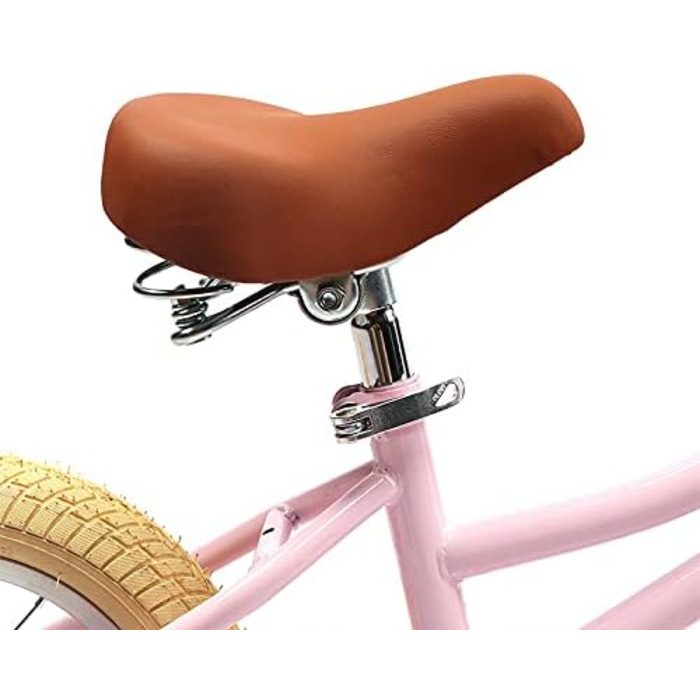 Дитячий велосипедний сидіння AVASTA для дівчаток та хлопчиків. Водонепроникне широке м'яке велосипедне крісло з двома амортизаторами. Підходить для велосипедів 12, 14, 16, 18, 20 дюймів. М'ятно-зелений (колір: коричневий)