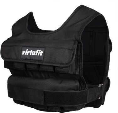 Універсальна обтяжувальна жилетка VirtuFit Pro, регульована вага 10-30 кг, чорна