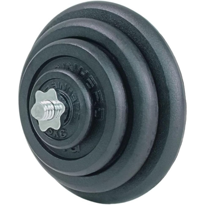 Комплект млинців для штанги Train Hard, чавунні, 2×15 кг, отвір 30/31 мм
