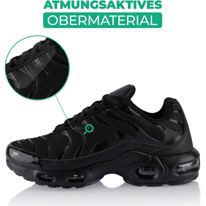 Спортивні кросівки для жінок та чоловіків з амортизацією, легкі бігові кросівки (45 EU, Чорний)
