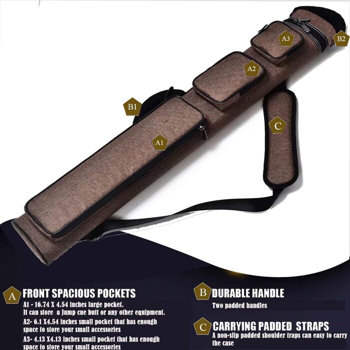 Чемпіон 4S2B, 6S3B Більярдний кий, 2 x 4, 3 x 6, Нейлон/Шкірозамінник, Зелений (3X6 (3B6S), Коричневий)