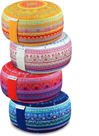 Подушка для медитації Bine Brändle Mandala: Подушка для йоги, сидіння на підлозі, висота 15 см, наповнювач з лушпиння гречки, сертифікат GOTS, бавовняний чохол Morgentau