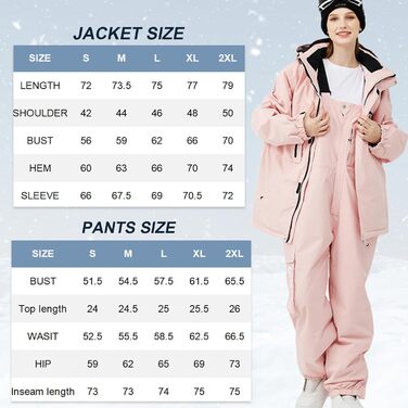 Комплект зимового костюма HOUZONIY Daen: куртка та штани для катання на лижах та сноуборді, водонепроникний, знімний капюшон, кольори: зелений (384), чорний (2021), рожевий (384), білий (1622), розмір L