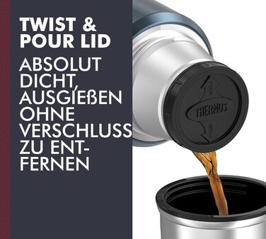 Термос STAINLESS KING з нержавіючої сталі Ice Grey, 1.20л - ізольований, з чашкою та ручкою, 24 год гарячий/холодний, BPA-free