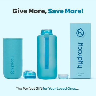 Гідраційна пляшка з фруктовим відсіком 2л, BPA-free, спортивна пляшка з часовими мітками, не протікає, без конденсату, для спорту та активного відпочинку, швидке пиття, аква блакитна