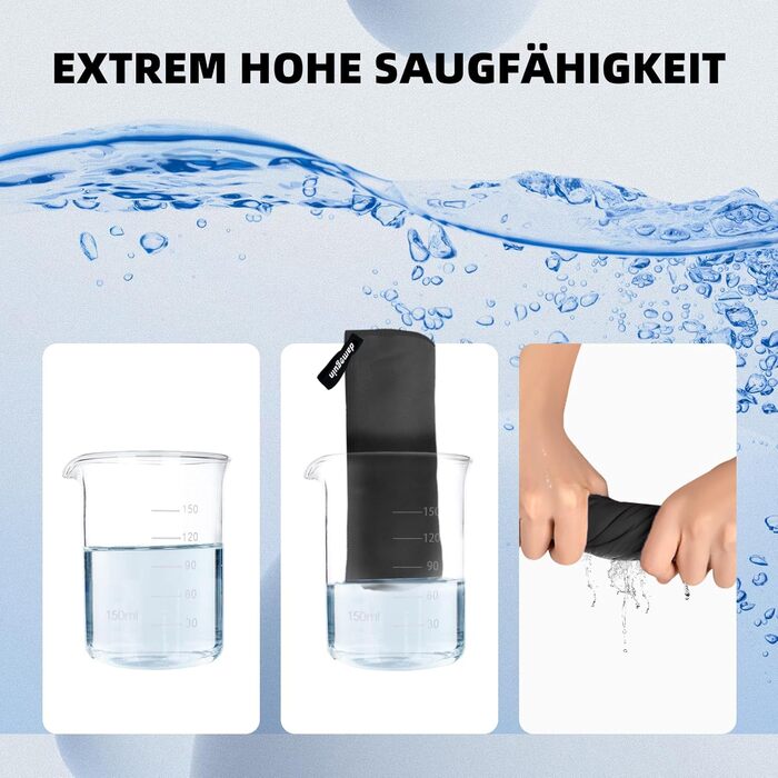 Набір рушників Damoguin 3 шт. з мікрофібри (великий 180x80 см, 2 шт. малі 80x40 см) – швидковисихаючі спортивні рушники для фітнесу, пляжу, басейну та подорожей (темно-сірий)