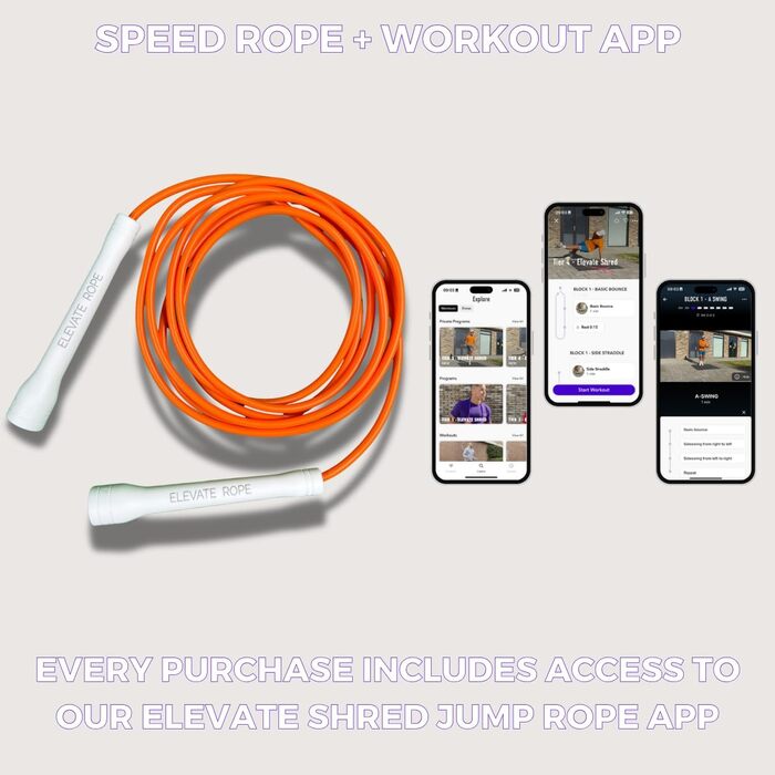 Скакалка Elevate Speed Rope MAX 5 мм, професійна, ПВХ з нейлоновим сердечником, 3 м, міцні ручки