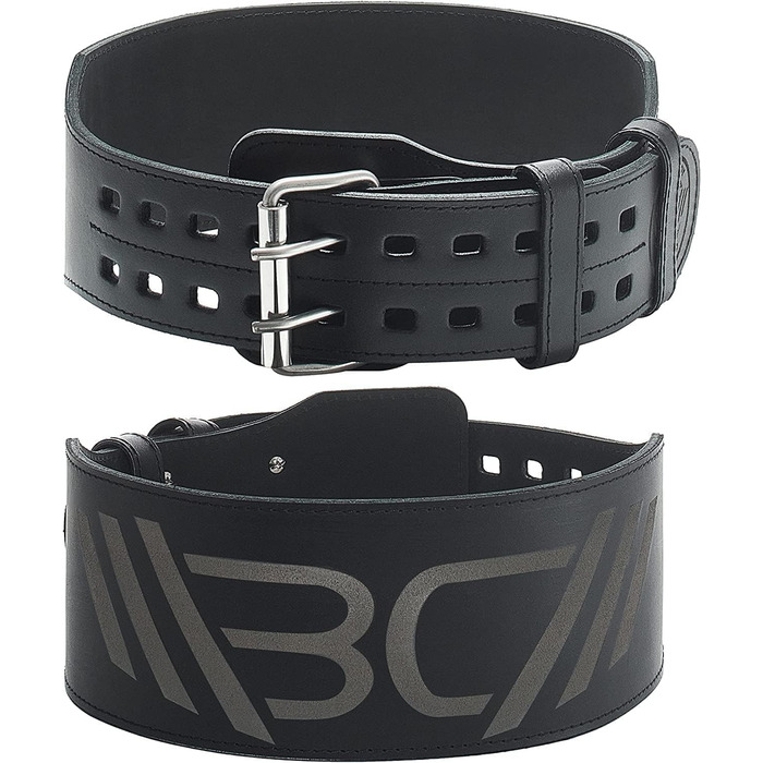 Преміум шкіряний пояс для важкої атлетики WARM BODY COLD MIND (10см) - для силових тренувань, кросфіту, бодібілдингу, фітнесу, пауерліфтингу. Підходить для жінок та чоловіків, чорний, XL