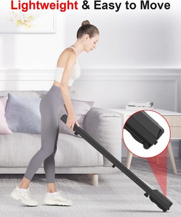 Walking Pad Dskeuzeew 2 в 1 - біговий килимок для дому, електричний, з LED-дисплеєм та пультом керування, чорний