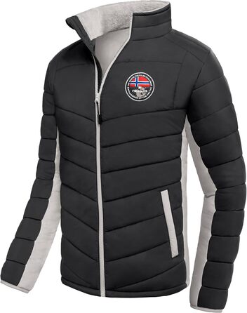 Зимова куртка Nebuus Genius для чоловіків (XXL, чорно-сіра)