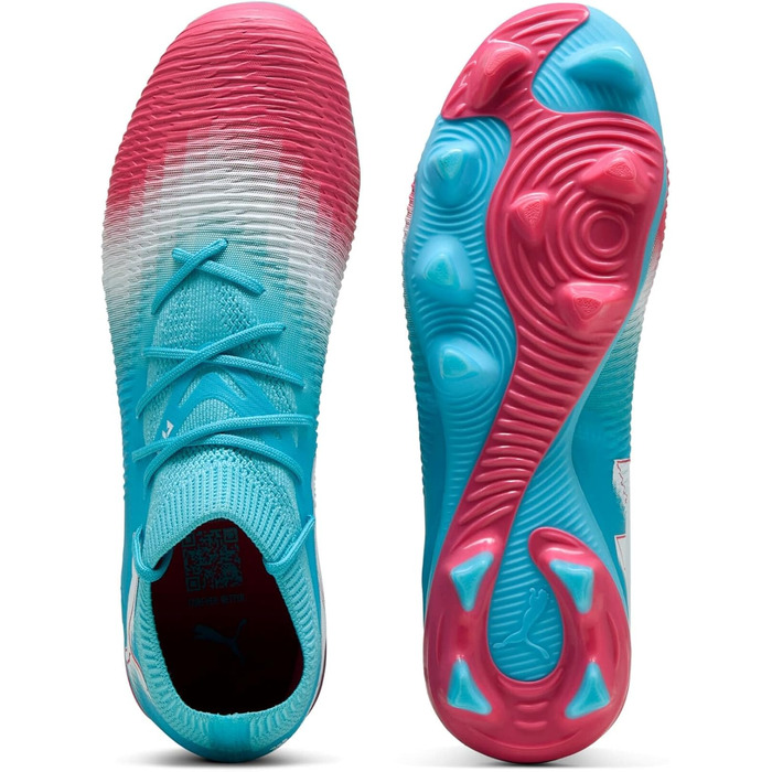 Футбольні бутси PUMA Future 8 Match Fg/Ag для унісекс, біло-чорно-червоні, розмір 40.5 EU