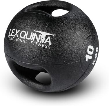 Медичний м'яч Lex Quinta з подвійною ручкою, 10 кг