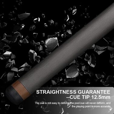 MangoRun Більярдний кий з карбону 12.5 мм, з чохлом, подовження, Orange