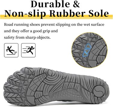 Босими кросівки для жінок та чоловіків: широкі, легкі, дихаючі, з нульовим перепадом, для трейлу та бігу по асфальту. Unisex, розміри 36-46 EU (39 EU, сірий)