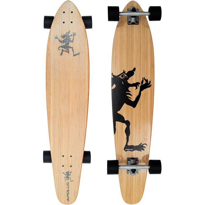 Лонгборд Apollo Hawaiian Wulff Bamboo з підшипниками ABEC, Drop Through, для фрірайду та круїзингу