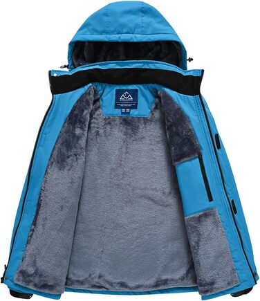 Зимова куртка Rdruko для чоловіків: тепла флісова підкладка, водонепроникна функціональна куртка для сноуборду, туризму та активного відпочинку (біла, XXL, синій)